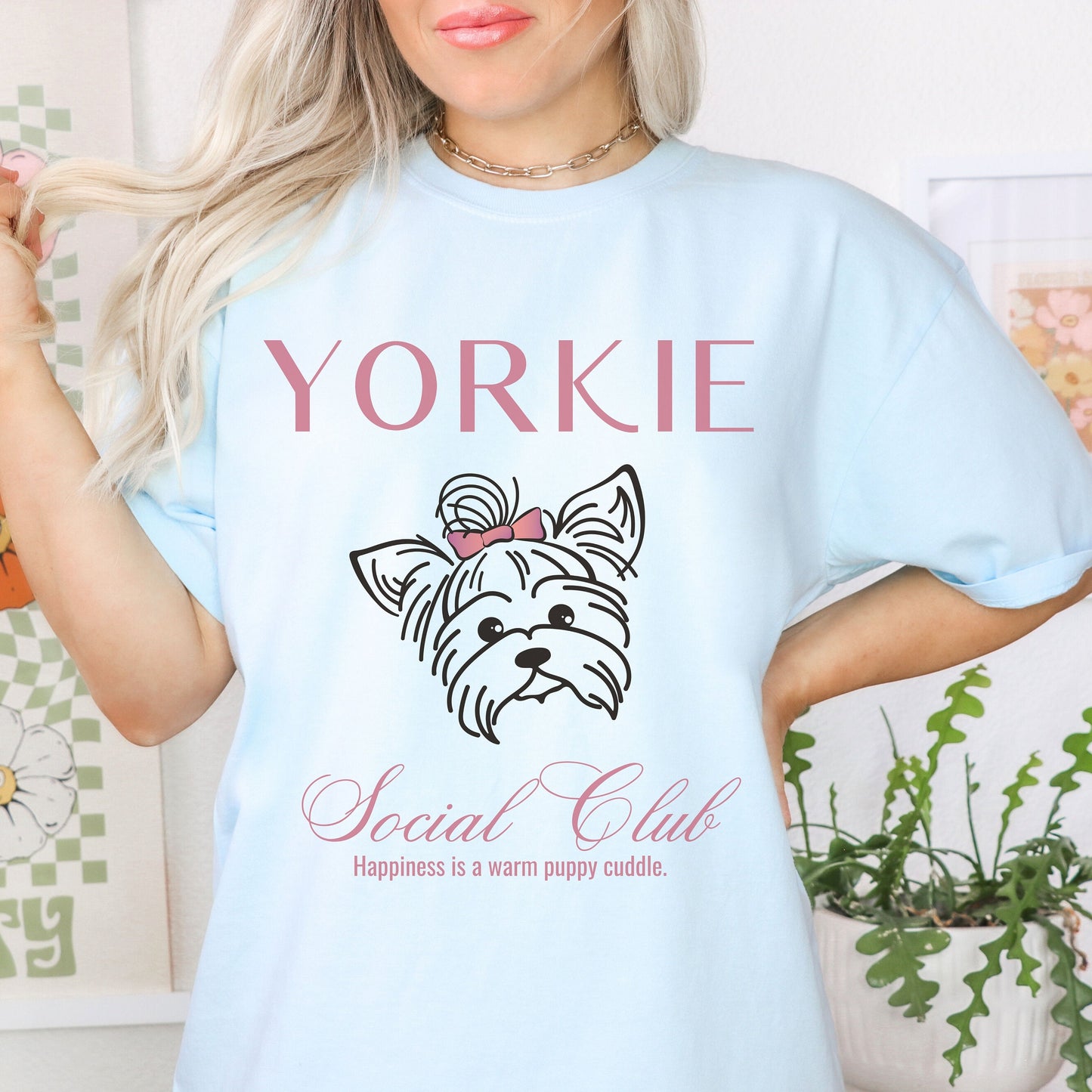 Yorkie Shirt | Dog Mama T-shirt | Yorkshire Grandma Gift | Birthday Gift for her | Social Club Shirt | Small Dog Breed | Fun Dog T-Shirt