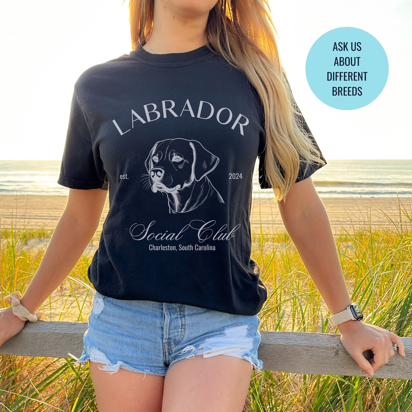 Labrador Retriever Shirt | Dog Mama T-shirt | Lab Grandma Gift | Birthday Gift for her | Social Club Shirt | Big Dog Breed | Fun Dog T-Shirt