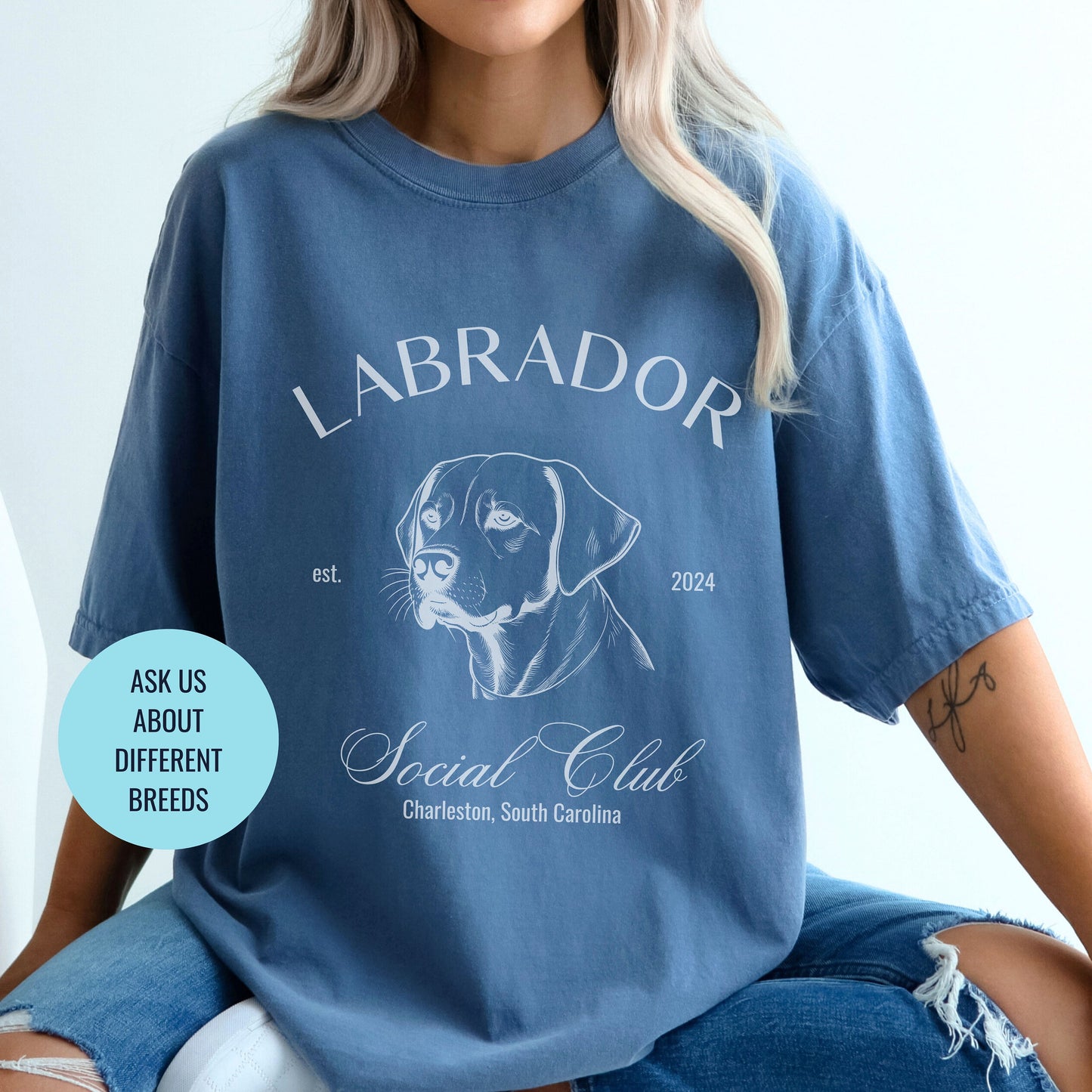 Labrador Retriever Shirt | Dog Mama T-shirt | Lab Grandma Gift | Birthday Gift for her | Social Club Shirt | Big Dog Breed | Fun Dog T-Shirt