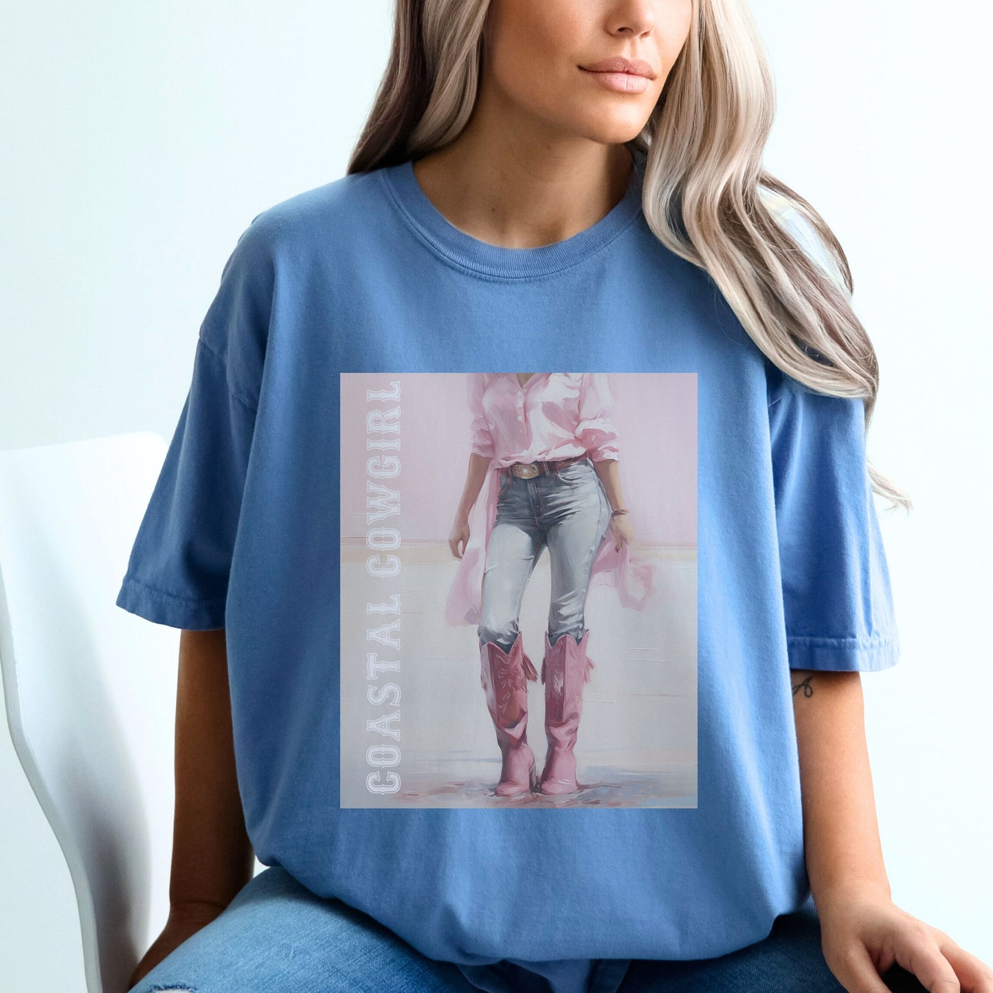 Coastal Cowgirl Shirt | Comfort Colors | Pink Bach Wild West Bach Theme | On Cloud 9 T Shirt | Matching Bachelorette Tees for Bridesmaid