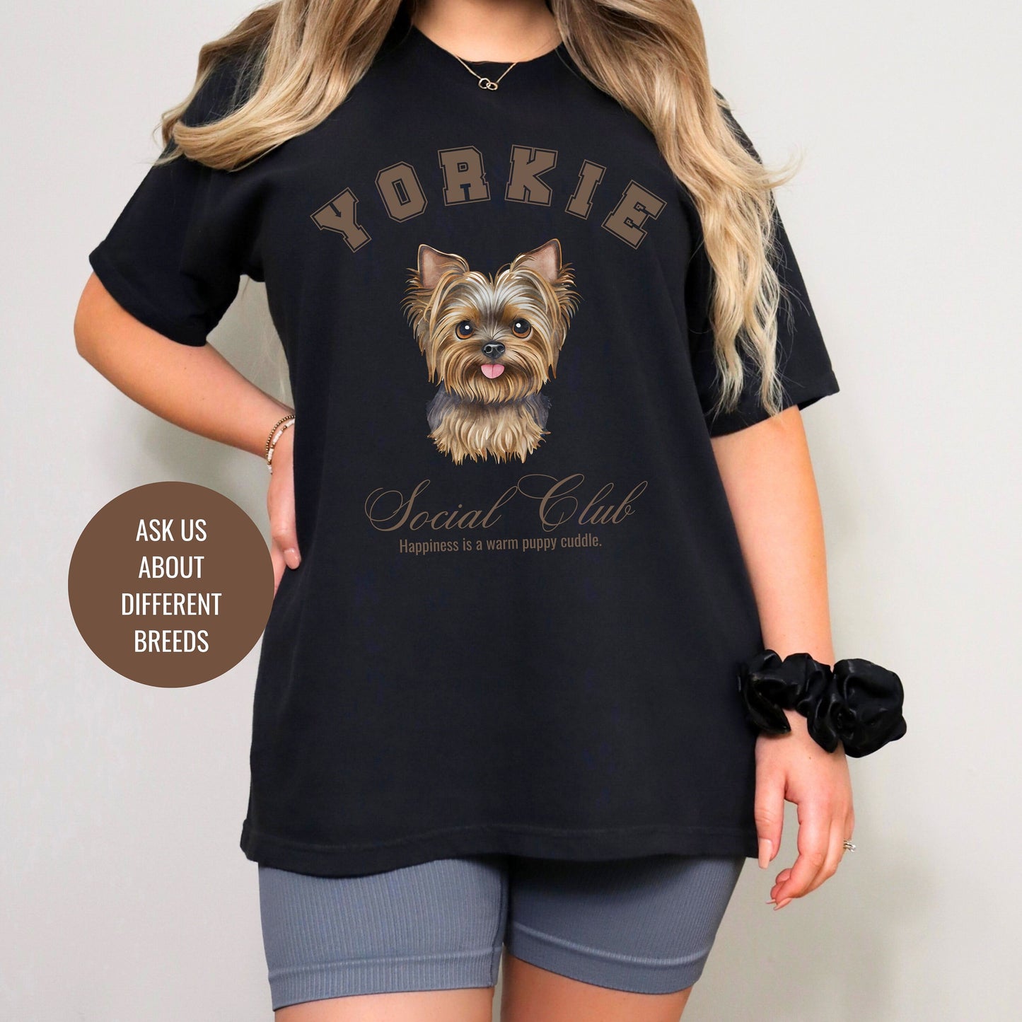 Yorkie Shirt | Dog Mama T-shirt | Yorkshire Grandma Gift | Birthday Gift for her | Social Club Shirt | Small Dog Breed | Fun Dog T-Shirt