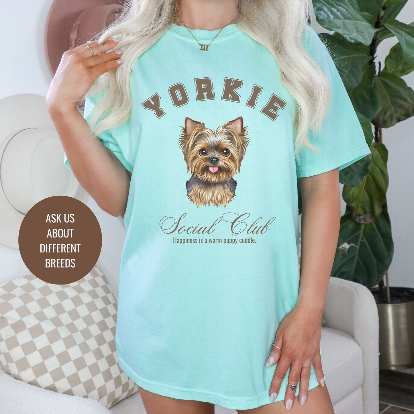 Yorkie Shirt | Dog Mama T-shirt | Yorkshire Grandma Gift | Birthday Gift for her | Social Club Shirt | Small Dog Breed | Fun Dog T-Shirt