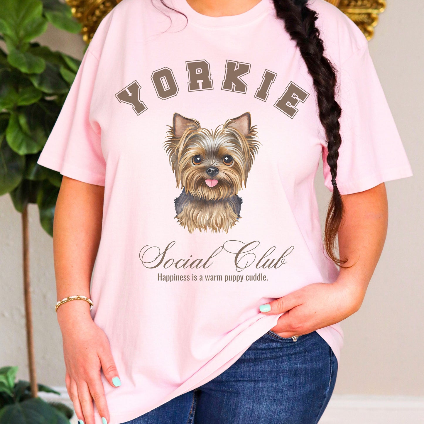 Yorkie Shirt | Dog Mama T-shirt | Yorkshire Grandma Gift | Birthday Gift for her | Social Club Shirt | Small Dog Breed | Fun Dog T-Shirt