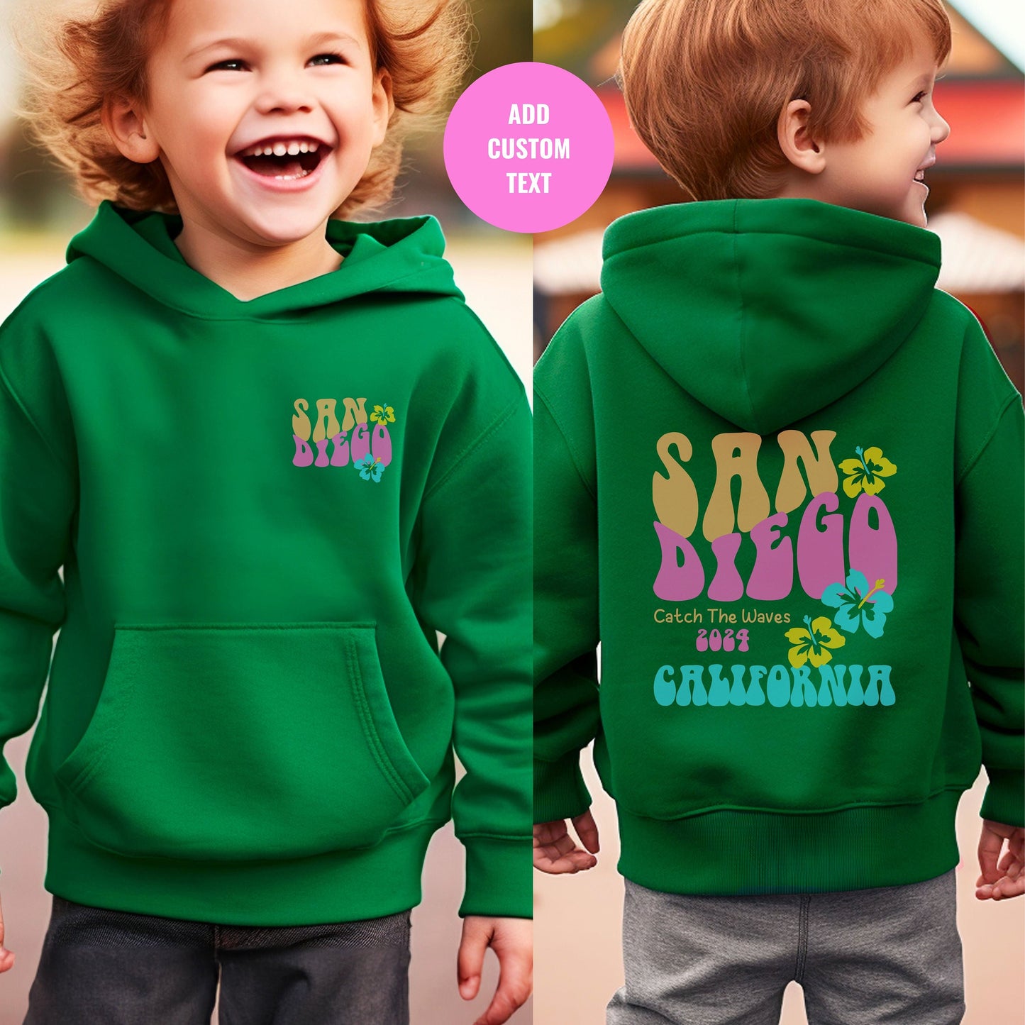 YOUTH - San Diego hoodie, Surfer sweatshirt, Trendy sweatshirt, Retro California sweatshirt, Family Cruise Shirt, Personalized Beach hoodie