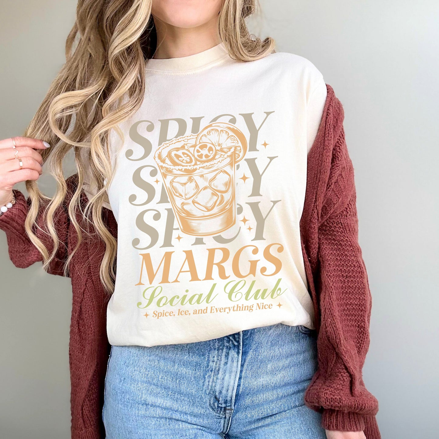 Spicy Margs shirt, Bride Tees, Bachelorette Party Cocktail Social Club Shirt, On Cloud 9 T Shirt, Aesthetic Gifts, Margarita themed Shirts