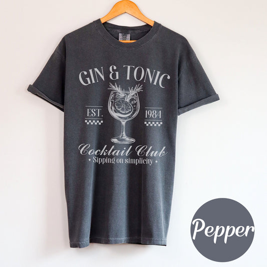 Gin and Tonic shirt, Bride Tees, Bachelorette Party Cocktail Social Club Shirt, On Cloud 9 Shirt, Aesthetic Gifts, Cocktail themed Shirt