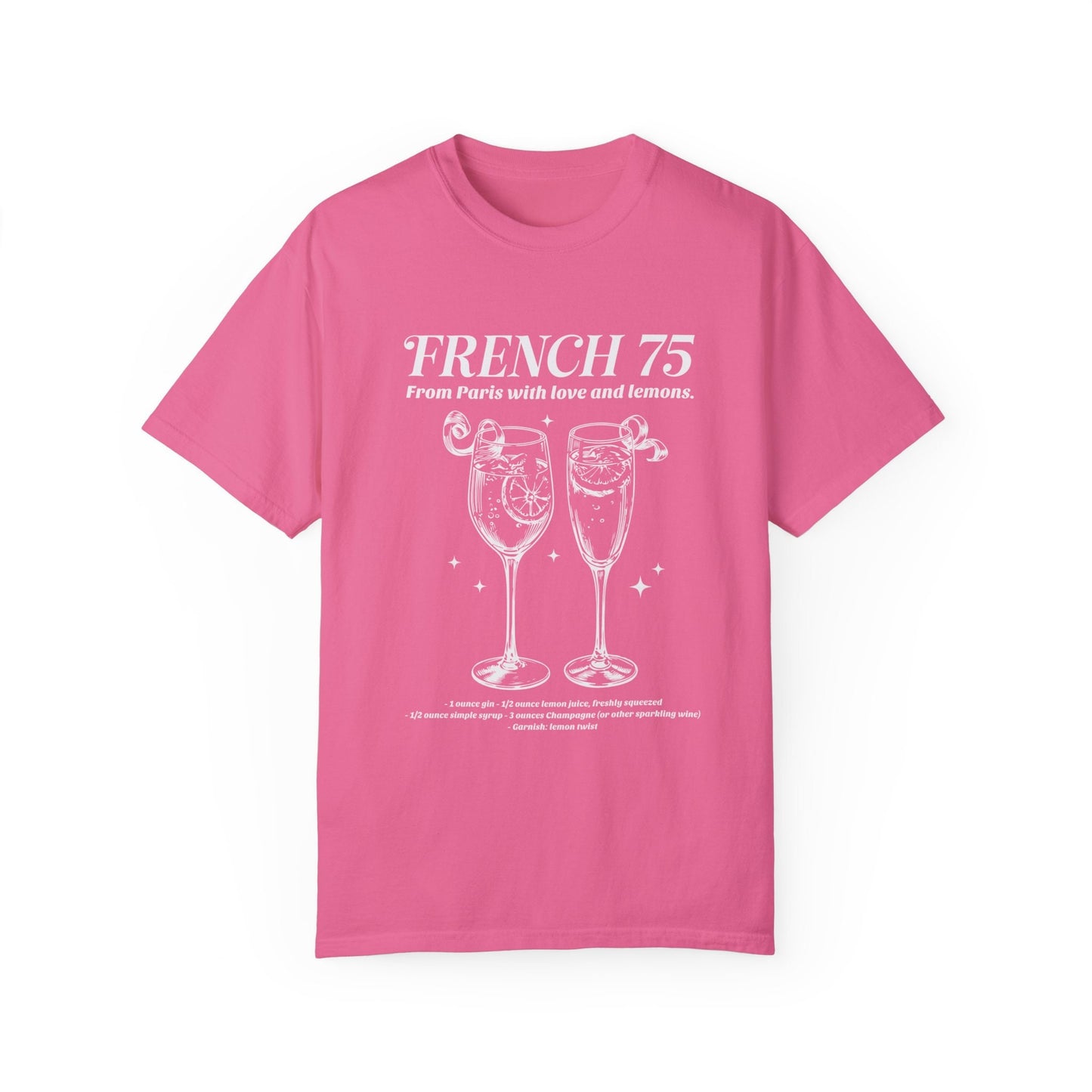 French 73 shirt, Summer Tees, Bachelorette Party Cocktail Social Club Shirt, On Cloud 9 Shirt, Aesthetic Gifts, Champagne themed Bride Shirt