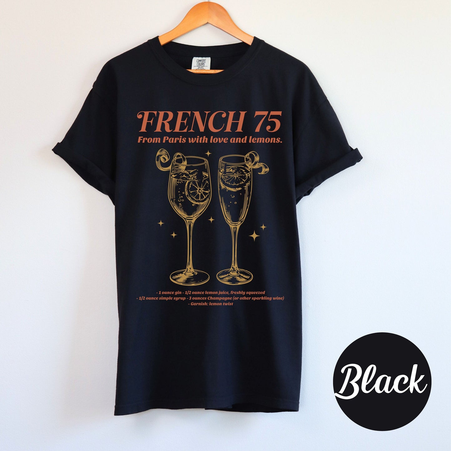 French 73 shirt, Summer Tees, Bachelorette Party Cocktail Social Club Shirt, On Cloud 9 Shirt, Aesthetic Gifts, Champagne themed Bride Shirt