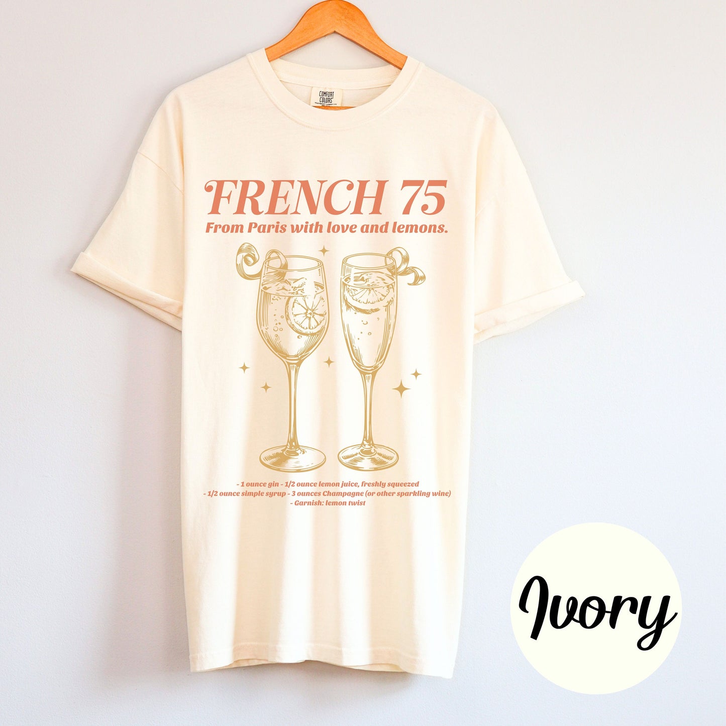 French 73 shirt, Summer Tees, Bachelorette Party Cocktail Social Club Shirt, On Cloud 9 Shirt, Aesthetic Gifts, Champagne themed Bride Shirt