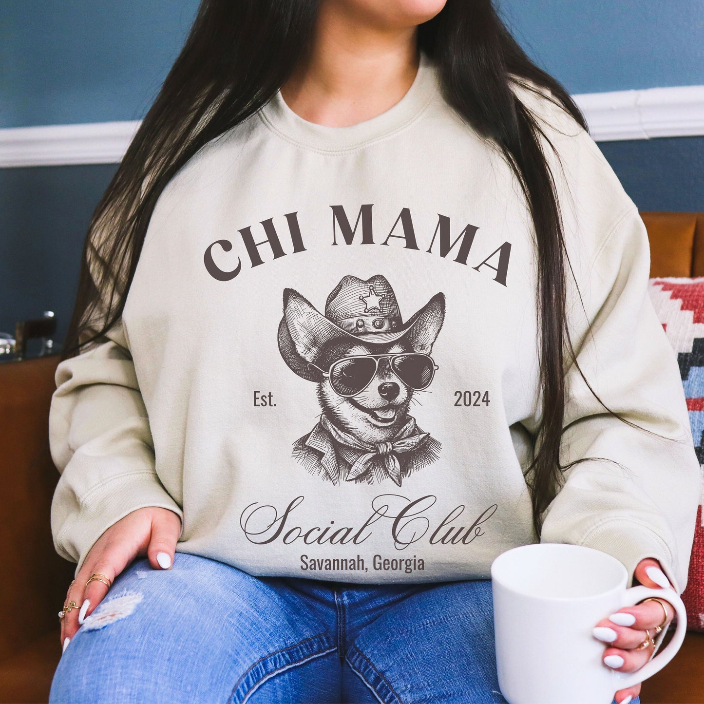 Chihuahua Sweatshirt | Chi Grandma Gifts | Small Dog Breed Crewneck | New Dog Shirt | Social Club Shirt | Chi Mama Gift | Martini Shirt