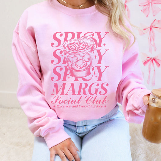 Spicy Margs Sweatshirt, Bride Crewnecks, Bachelorette Party Cocktail Social Club Shirt, Margaritas Aesthetic Gifts, Margarita themed Shirts