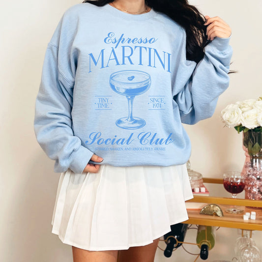 Espresso Martini Sweatshirt, Preppy Bride Crewneck, Bachelorette Party Cocktail Social Club Shirt, Aesthetic Gifts, Margarita themed Shirts