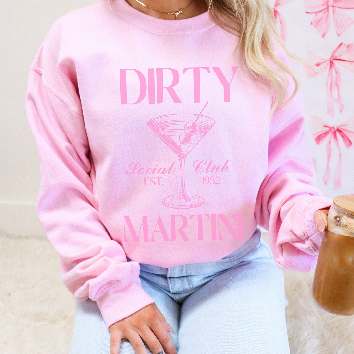 Dirty Martini Sweatshirt, Bride Crewneck, Bachelorette Party Margs Cocktail Social Club Shirt Mojio Aesthetic Gifts, Margarita themed Shirts