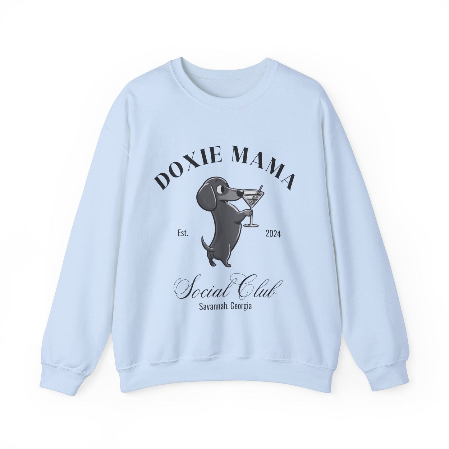 Doxie Sweatshirt | Dachshund Grandma Gifts | Small Dog Breed Crewneck | New Dog Shirt | Social Club Shirt | Doxie Mama Gift | Martini Shirt