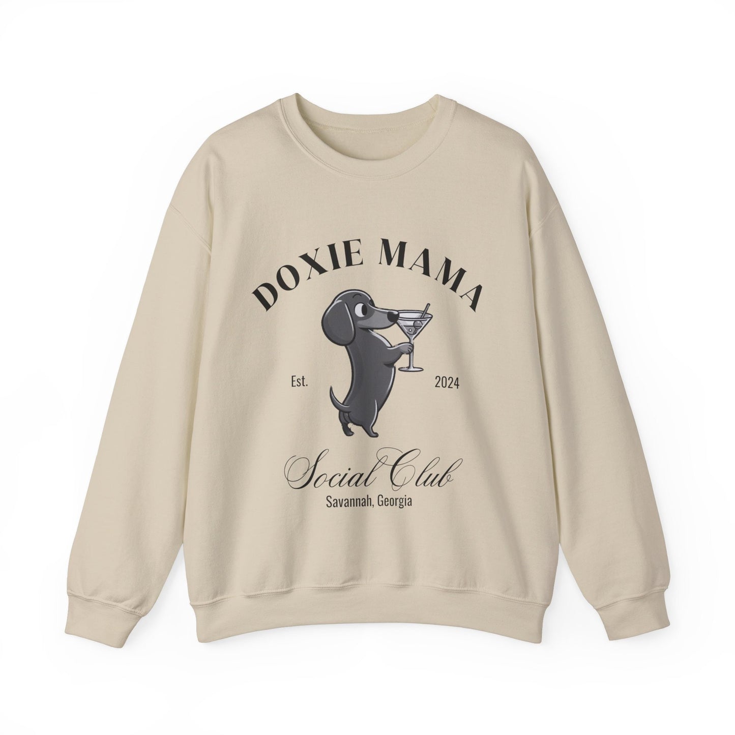 Doxie Sweatshirt | Dachshund Grandma Gifts | Small Dog Breed Crewneck | New Dog Shirt | Social Club Shirt | Doxie Mama Gift | Martini Shirt