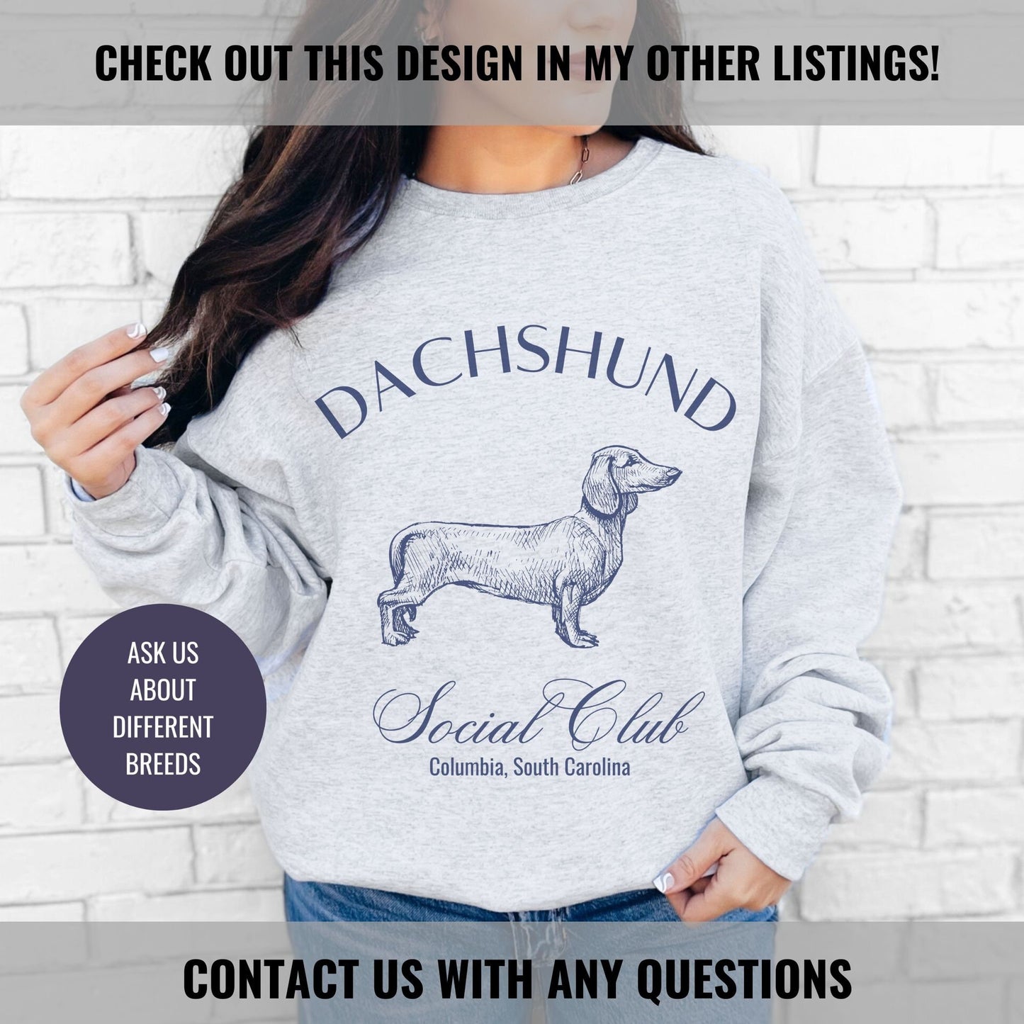 Doxie Sweatshirt | Dachshund Grandma Gifts | Small Dog Breed Crewneck | New Dog Shirt | Social Club Shirt | Doxie Mama Gift | Martini Shirt