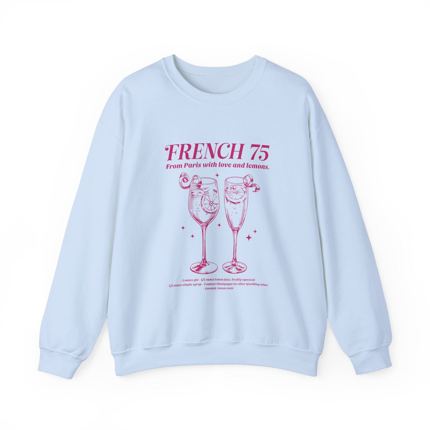 French 75 Sweatshirt, Bride Crewnecks, Bachelorette Party Cocktail Social Club Shirt, Champange Aesthetic Gifts, Margarita themed Shirts