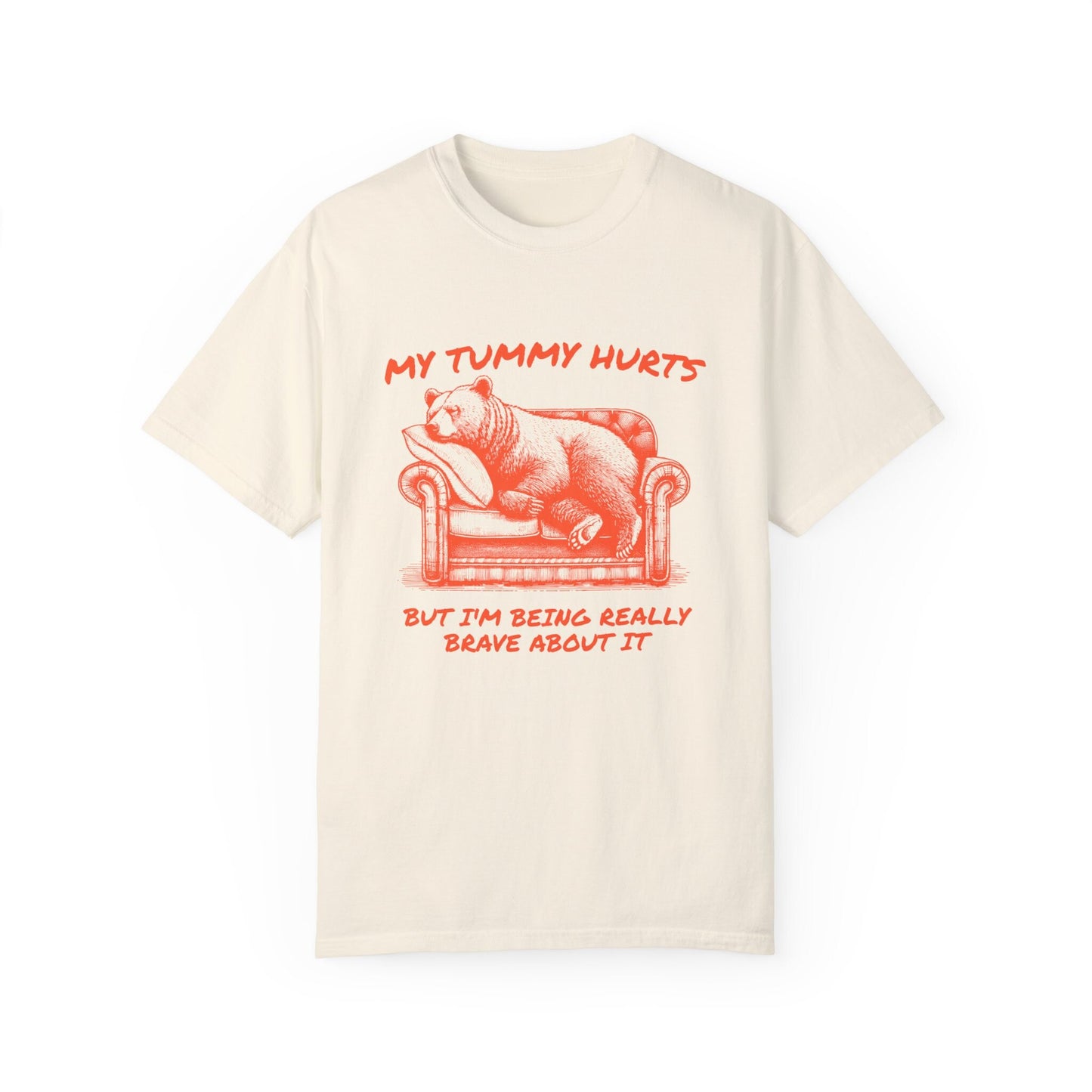 My tummy hurts T Shirt, Bear Graphic T-Shirt, Trash can gang, Retro Unisex Adult T Shirt, Nostalgia T Shirt, Relaxed Cotton Tees