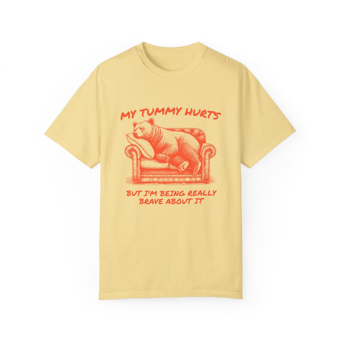 My tummy hurts T Shirt, Bear Graphic T-Shirt, Trash can gang, Retro Unisex Adult T Shirt, Nostalgia T Shirt, Relaxed Cotton Tees