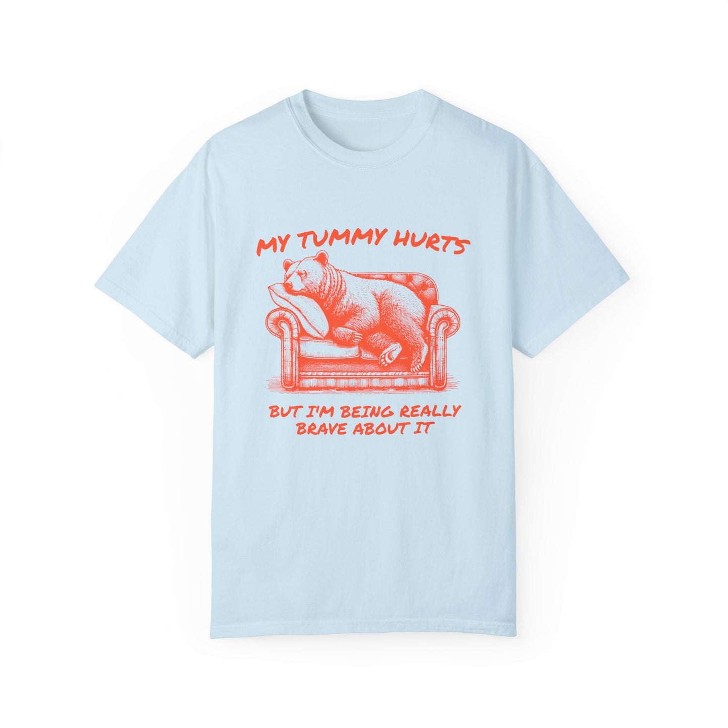 My tummy hurts T Shirt, Bear Graphic T-Shirt, Trash can gang, Retro Unisex Adult T Shirt, Nostalgia T Shirt, Relaxed Cotton Tees