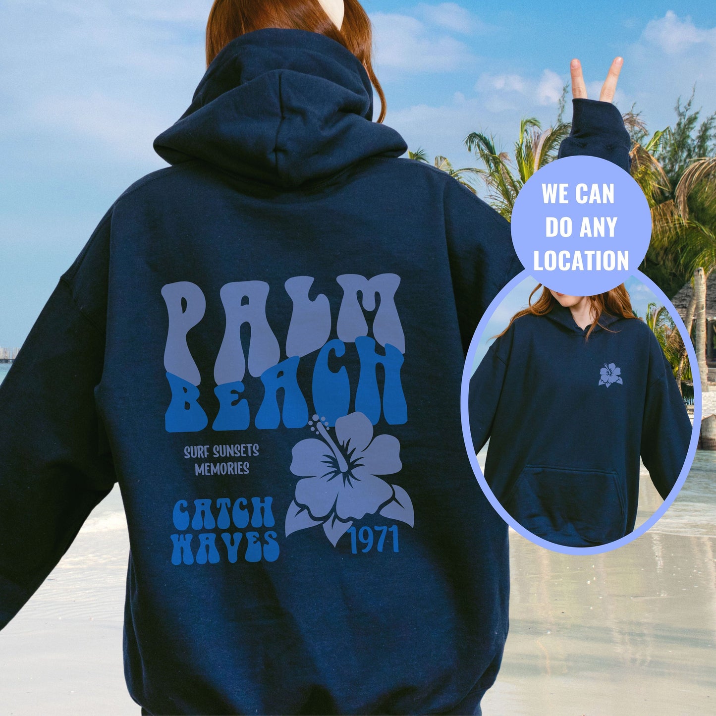 Surf hoodie | Palm Beach Florida Hoodie